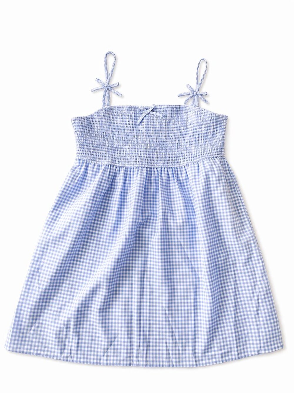 Full Tilt Blue White Gingham Smocked Mini Dress XL Open Back NWT Cottagecore